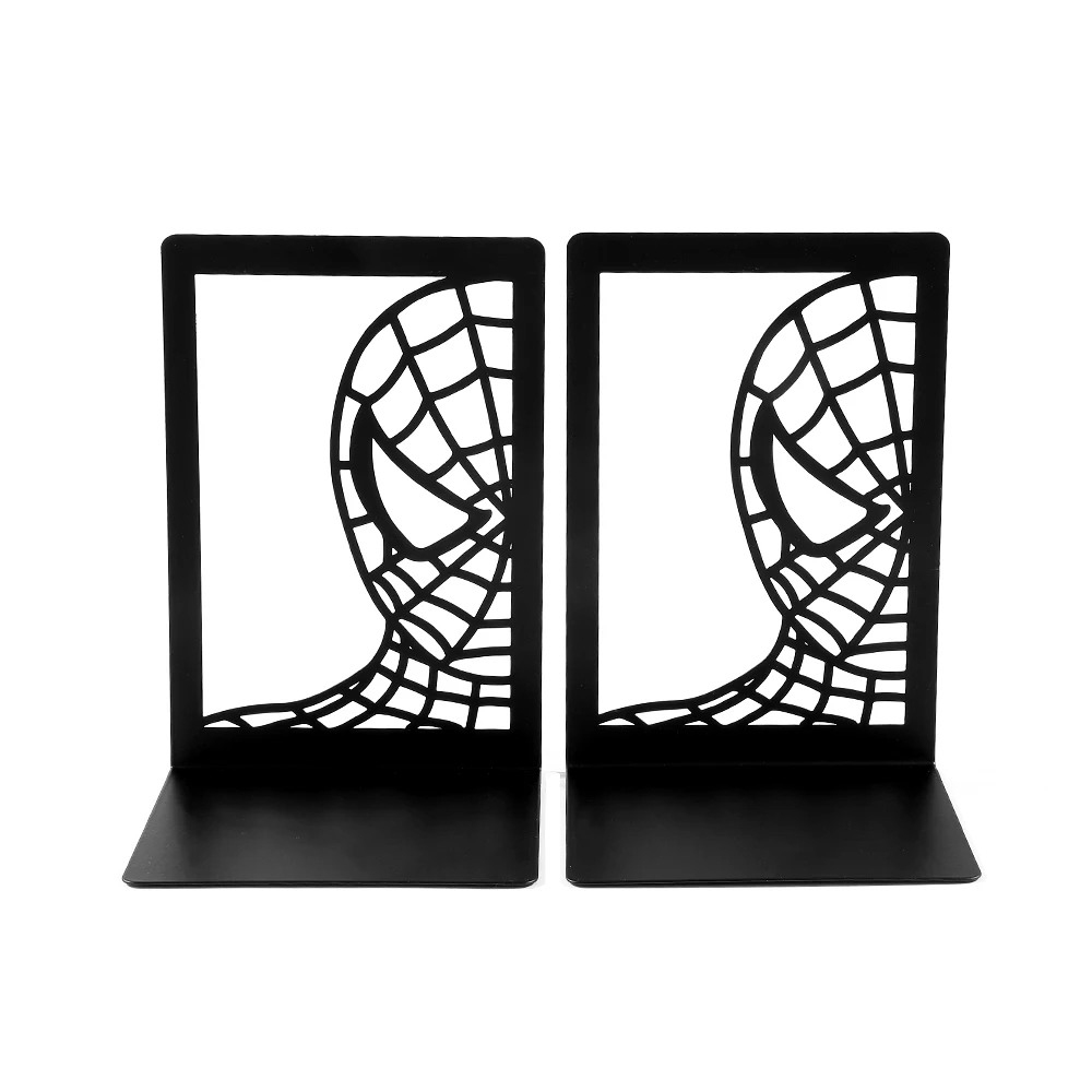 Disney Marvel Spiderman Mask Bookends for Shelf Desk Decor Men Boys Fans Decorative Book Ends Books Holder Accessories Gifts