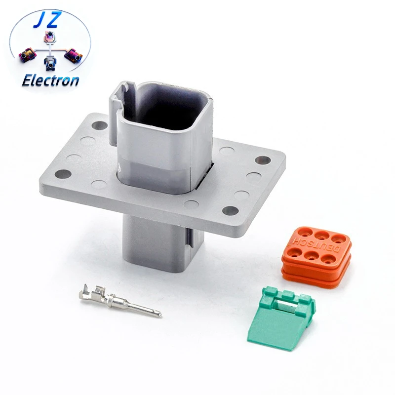 10PCS/SET DT04-6P-L012 Automobile 6-hole docking harness plug with flange