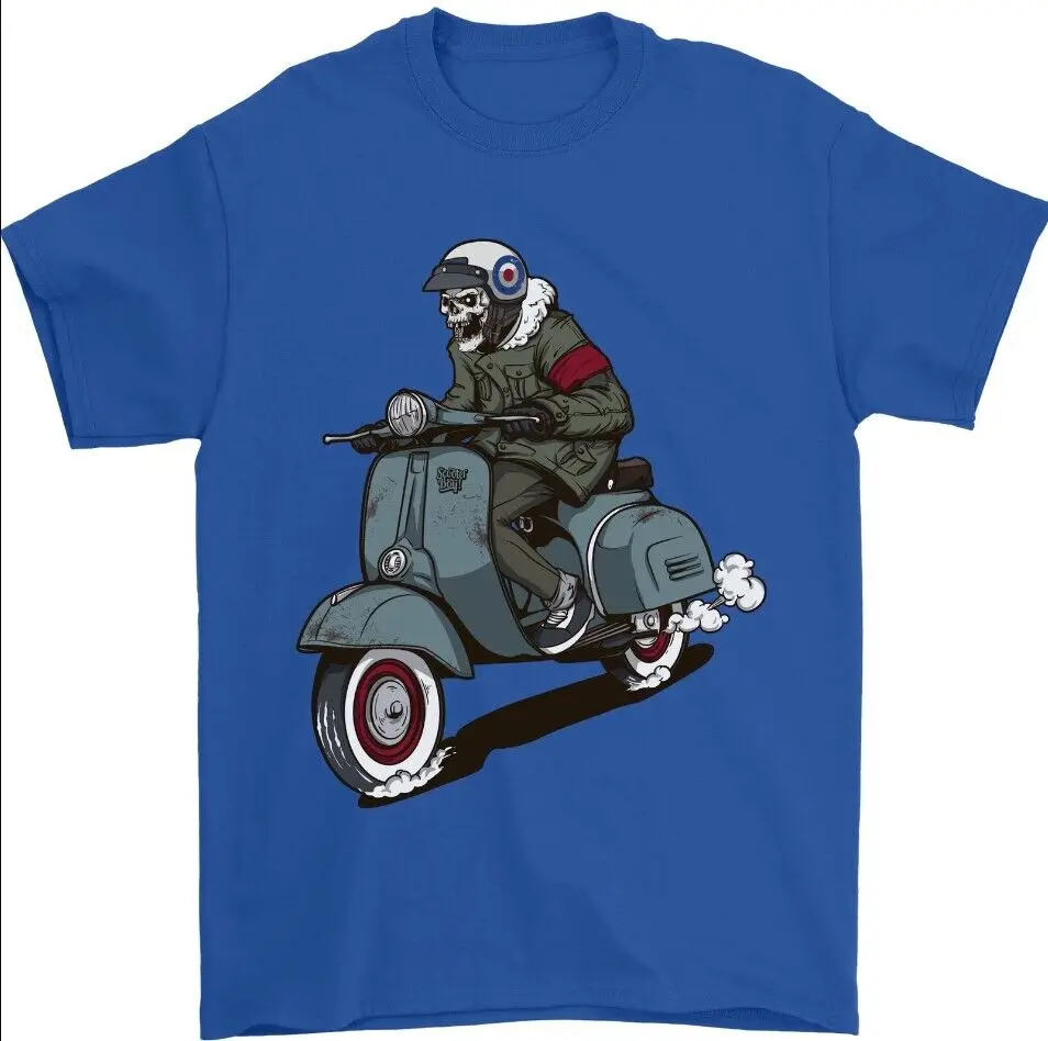 

Scooter Skull Biker Motorcycle MOD Mens T-Shirt 100% Cotton