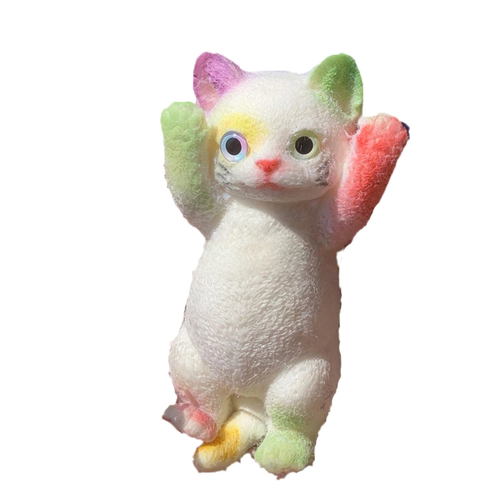 Stress Relief Taba Cat Fidget Toy for Adults Teens Soft TPR Material For Anxiety Relaxation Aid 20x10cm Multicolor Design
