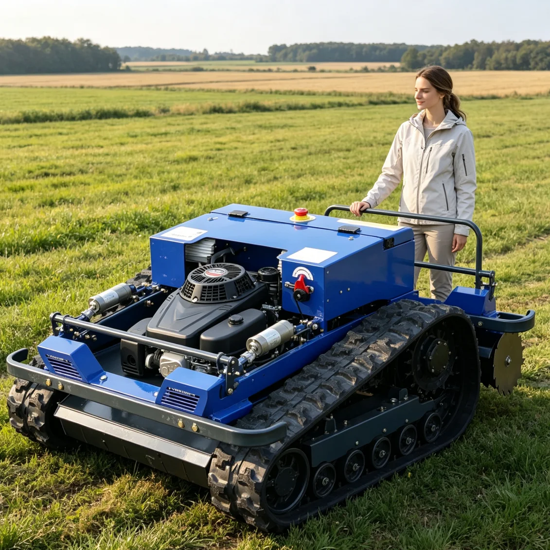 Customized Radio Control Lawn Mower RC Petrol Crawler Tracked Flail Hammer Self‑Propelled Garden Yard Mower