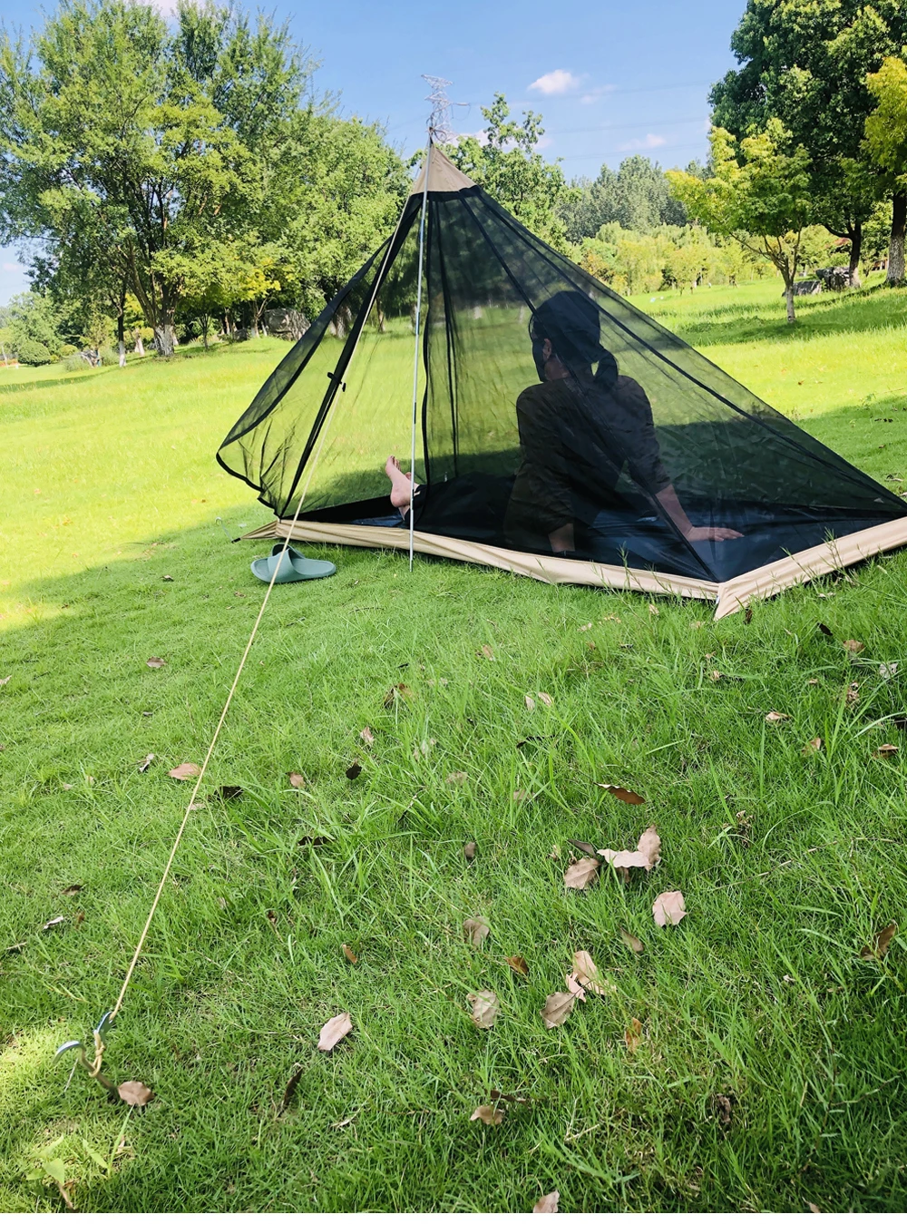 Kamperbox MT380 Moisture Proof Camping Tent B3 Micro Mesh Single Person Tent Glass Fiber Pole PU Polyester Bottom Outdoor Tent