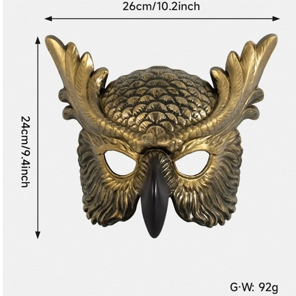 Realistic Design Owl Mask PP Material Bird Mask Animal Head Mask Scary Style Prom Mask Masquerade Mask Costume Party