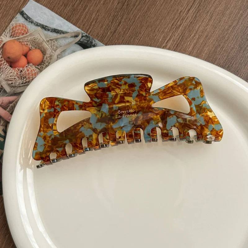 Neue Retro Korea Acetat-Haarspange Große Krabben-Haarklammern Haifischklammer Schleifen-Haarspange Modische Haaraccessoires für Frauen und Mädchen – Detail 13