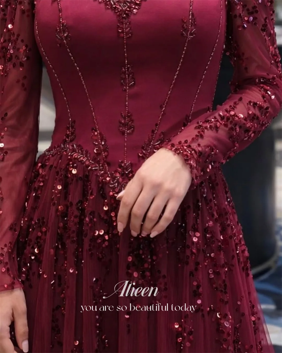 Aileen Tulle Off The Shoulder Burgundy Ball Gown Evening Dress 2026 Prom Dress Formal Evening Robes De Soirée Women Elegant image 3
