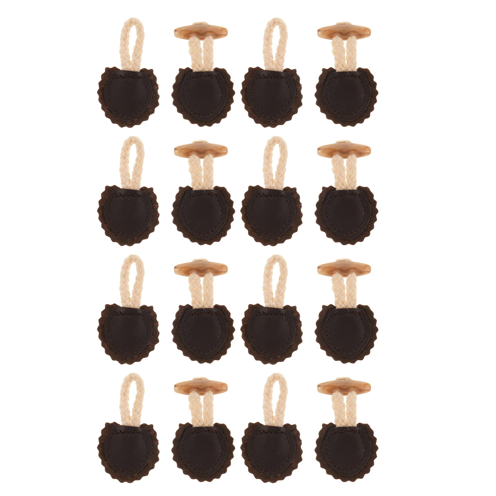 

8Pairs Horn Coat Buttons Deep Coffee Color Scalloped Edge Sturdy Fasteners for Winter Coat Toggles Jacket Replacement