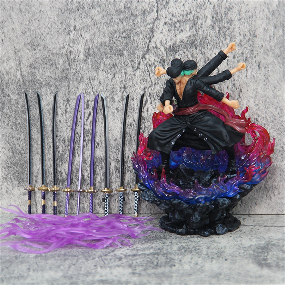 One Piece 14 cm Zoro Actionfigur Anime Figur Asura Roronoa Zoro Statue Actionfigur Sammlung Modell Kinderspielzeug für Weihnachtsgeschenke