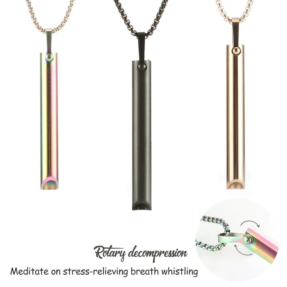 Cross-border sales of meditation and mindfulness pendants regulate breathing and stress relief  Stainless steel pendant necklace