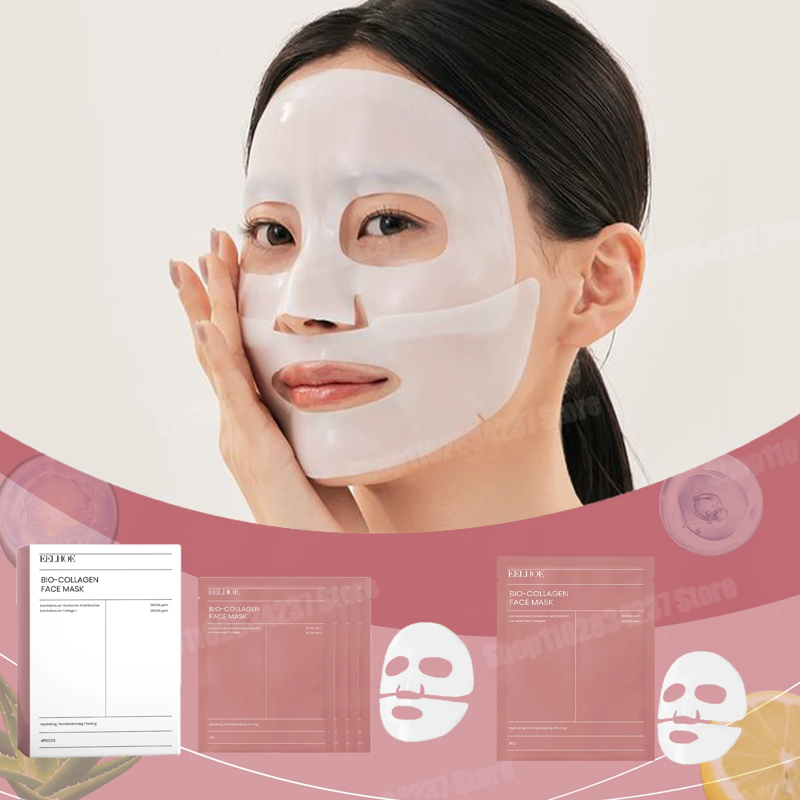 

Биоколлагеновая ночная маска для лица, глубокое увлажнение, сужение пор, увлажнение, освежающий, осветляющий уход за кожей