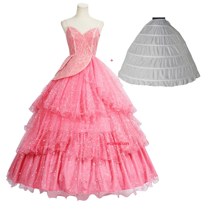

Cosplay Witch Costume Gothic Pink Glinda Elphaba Polyester Dress for Women Halloween Party Cosplay