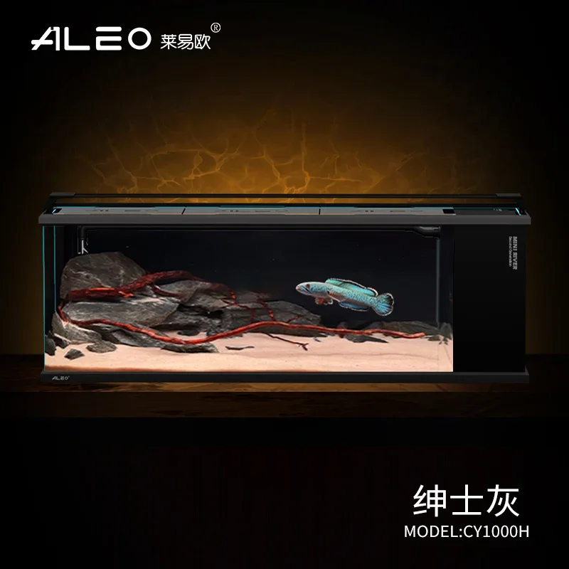 

D18- side filter integrated full set of living room ultra-white glass ecological goldfish tank living room decoration