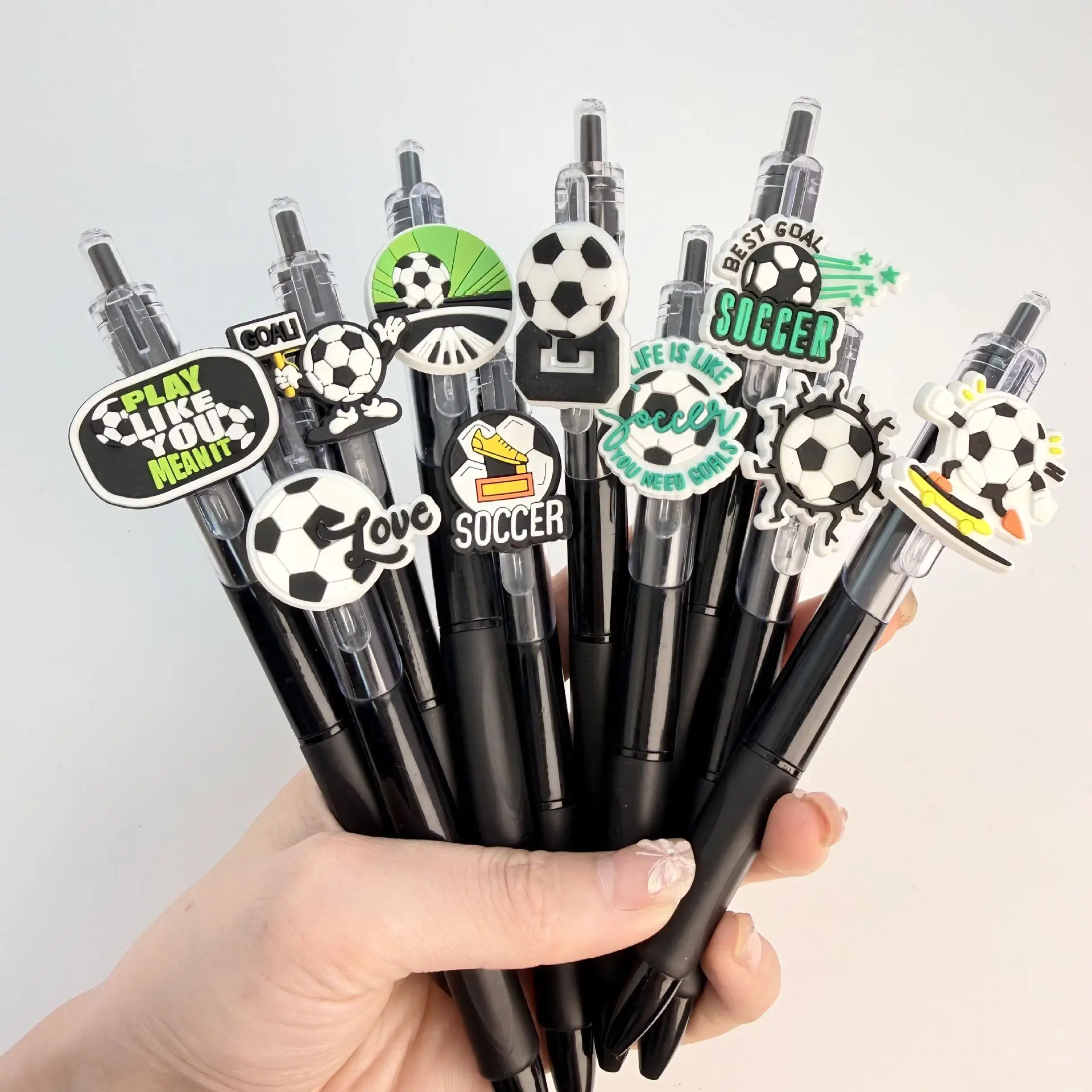 

60pcs Fashion Football Gel Pens for Kids Writing Office Accessories Black Pens Promotional Gifts Wholesale School Stationery