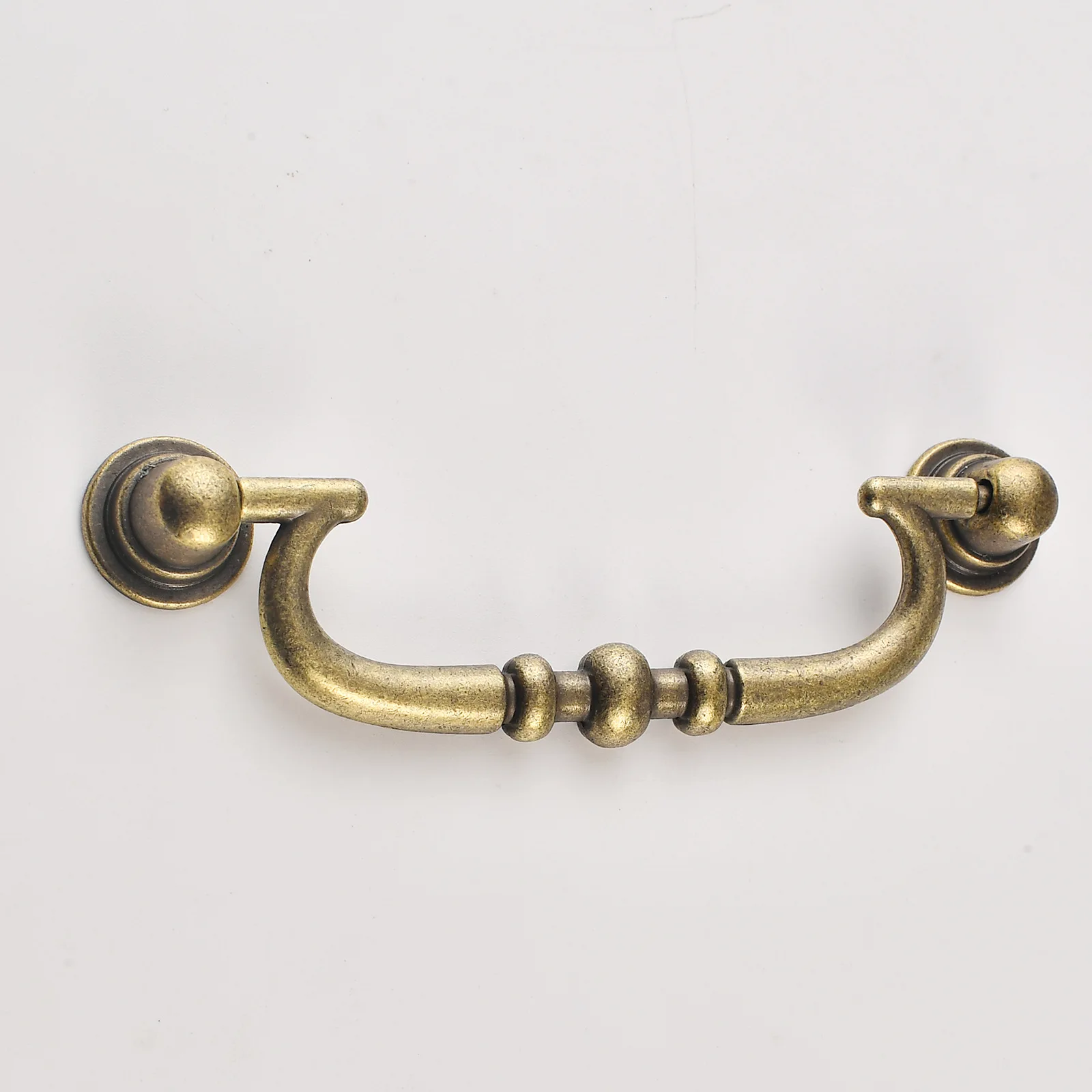 Portable retro strip handle zinc alloy drawer wooden box decorative hole distance 92mm