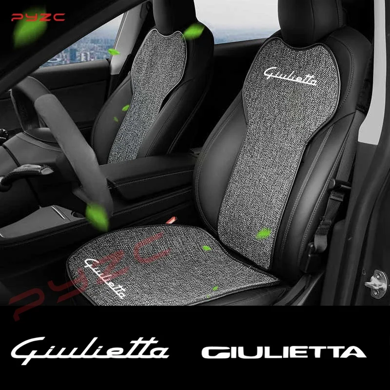 For Alfa Romeo 156 159 Giulietta Giulia Seat Cover Linen Cushion Breathable and Comfortable Sweat-absorbing Ventilated Cushion 