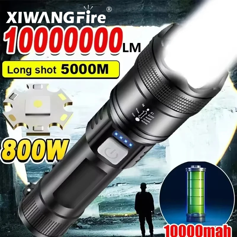 عالية الطاقة 2000LM مصباح ليد جيب المدمج في بطارية USB قابلة للشحن ضوء قوي التكتيكية الشعلة في الهواء الطلق التخييم التنزه فانوس #1