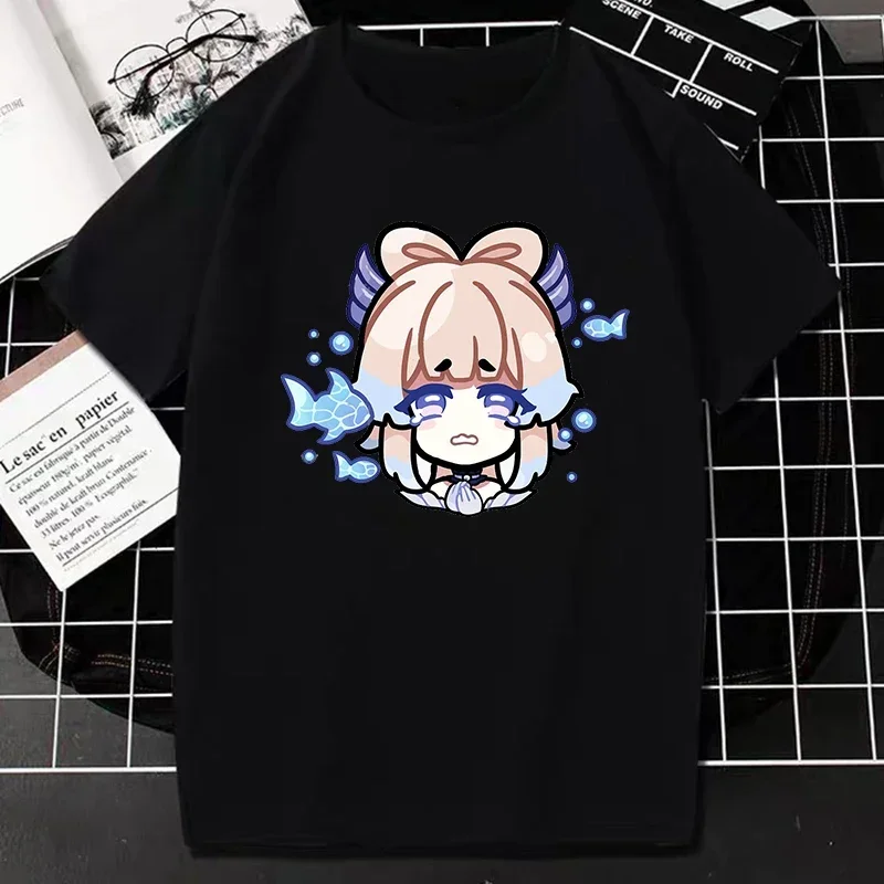 女性のための素敵なすね衝撃漫画プリントTシャツ,グラフィックTシャツ,カワイイゲームのキャラクター,原宿ファッション,ストリートウェア,カジュアルウェア,y2kトップス