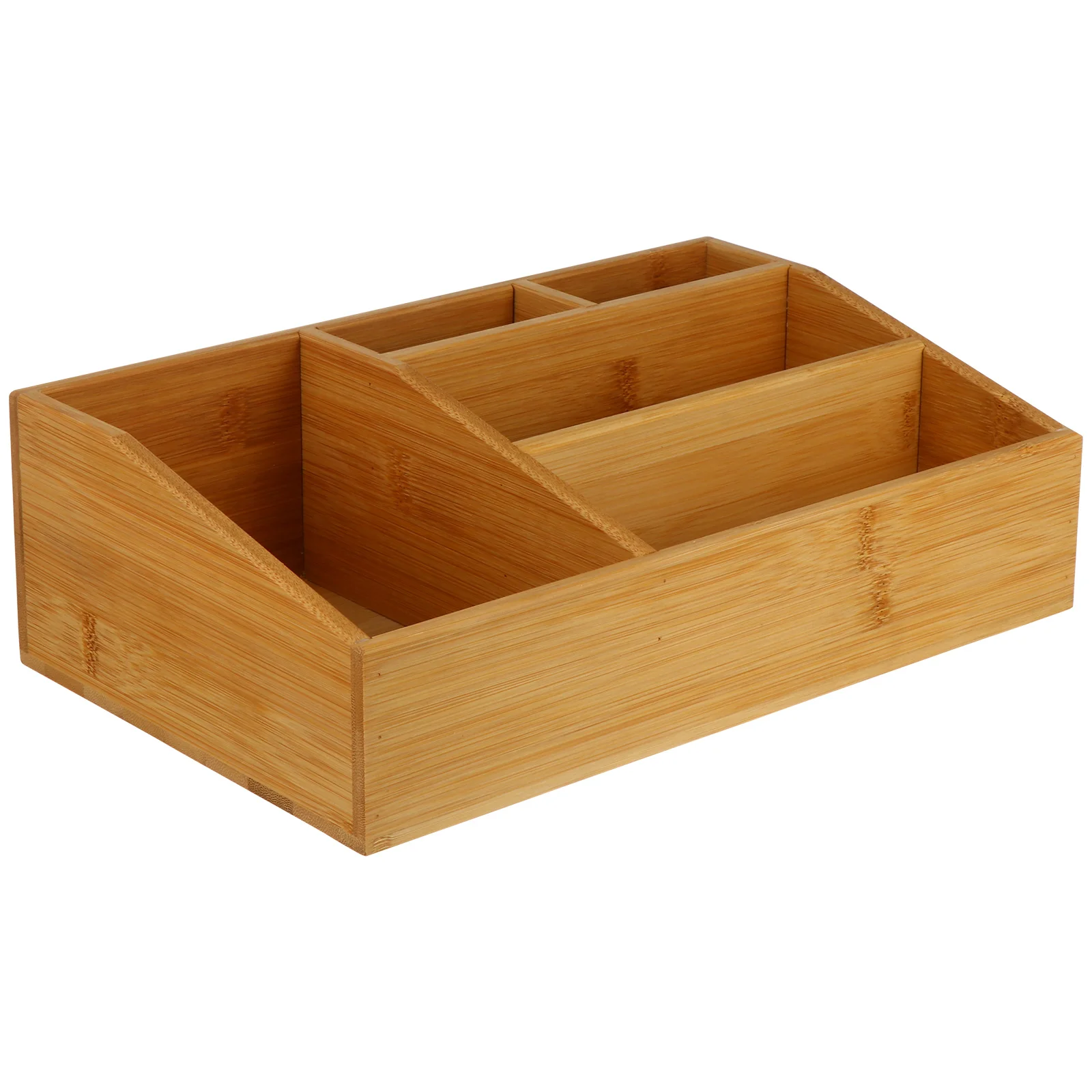 

Desktop Cosmetics Storage Box Bamboo Scratch-Resistant Multi-Purpose Organizer Tabletop Storage Case for Home Office
