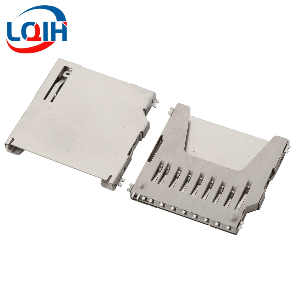 10PCS SD Card Holder SD Long Body Card Holder Non Self Popping SD Memory Card Holder SMD Card Slot 11P Connector