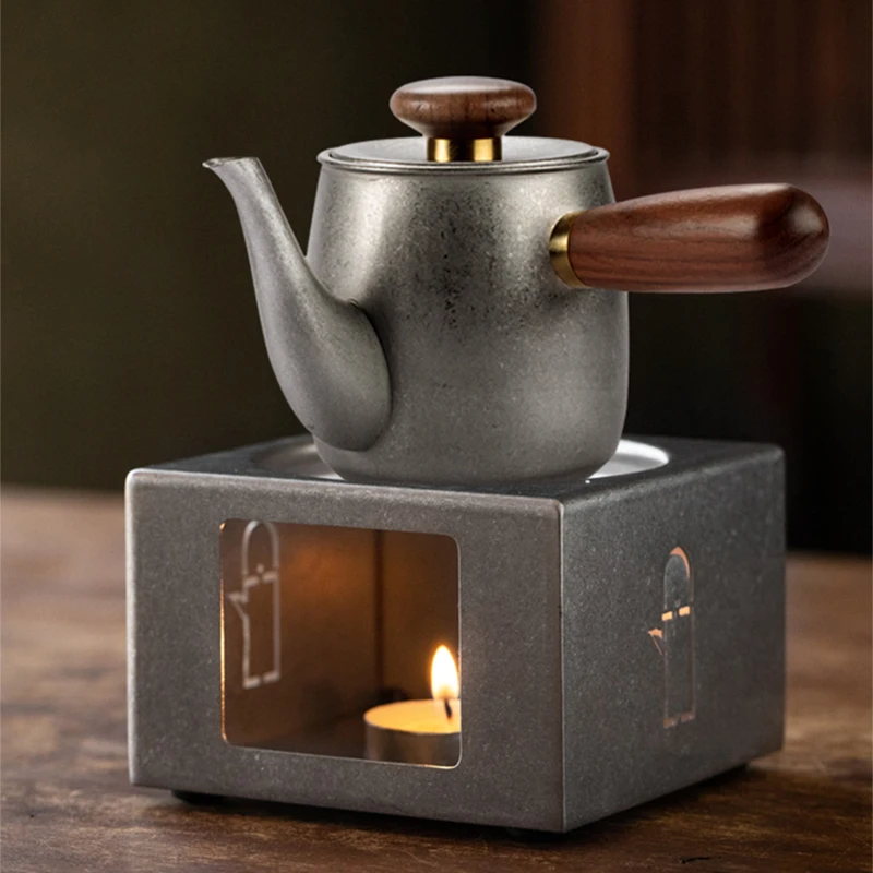 

Маленькая теплая чайная плита Q, боковой горшок, свеча с открытым пламенем, набор для подогрева чая, окружающая плита, чайный пивовар, набор китайской атмосферы