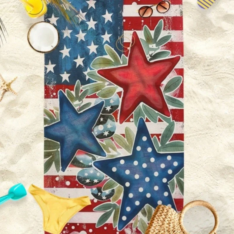 Est 1776 USA Leopard Camo Number Beach Towel Patriotic Independence Day Pool Towel