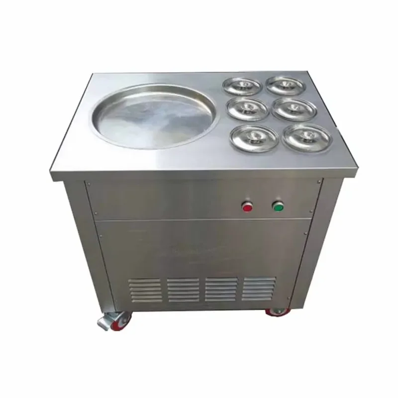 Commercial Flat Pan Roll Fried Ice Cream Machine Automatic Ice Cream Rolls Machine Thailand Fry Rolls Ice Cream