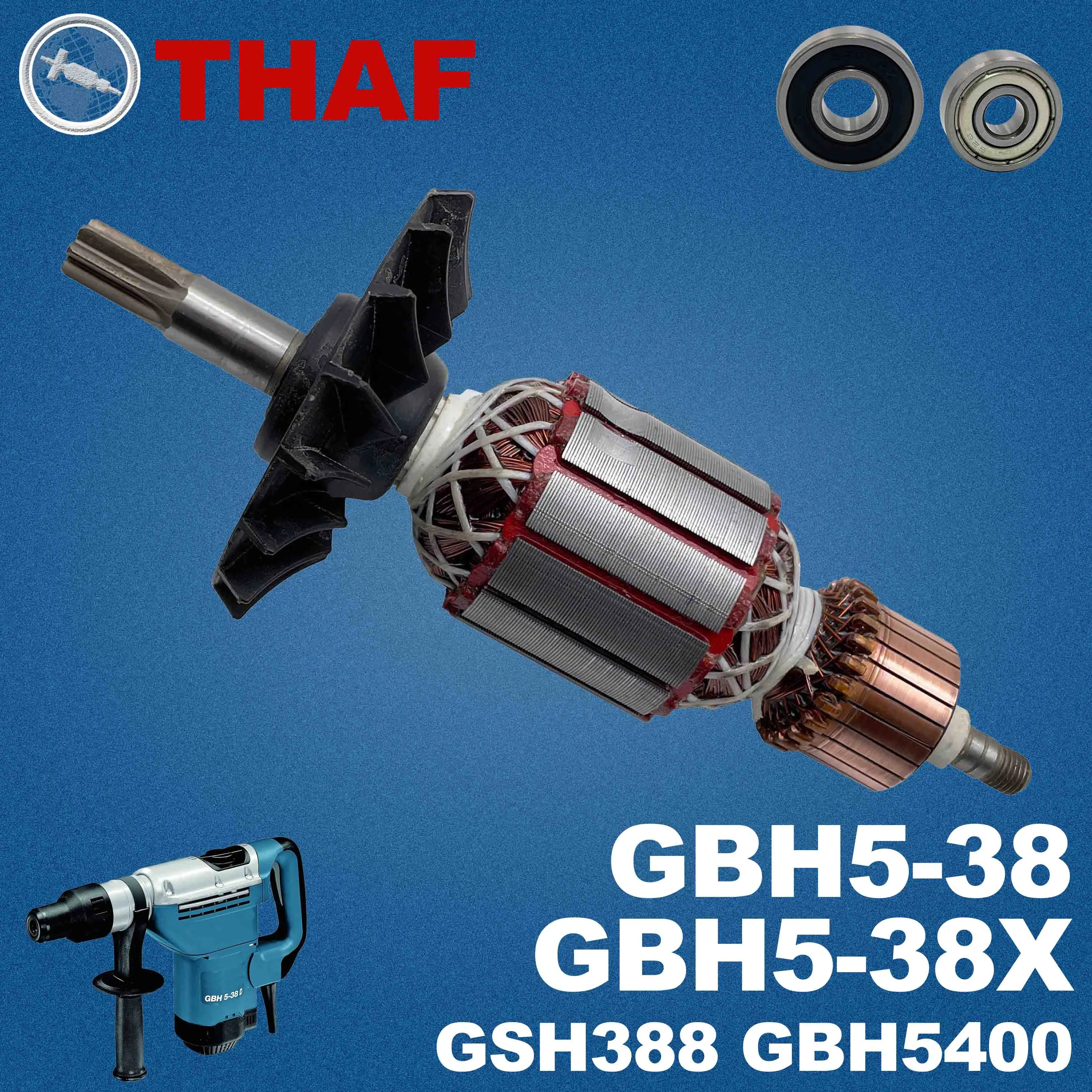 AC 220V 240V GBH38 GSH4 GSH5CE Armature Rotor For BOSCH Hammer Drill Spare Parts Rotary Hammer Breaker GSH 4 GSH 5 CE