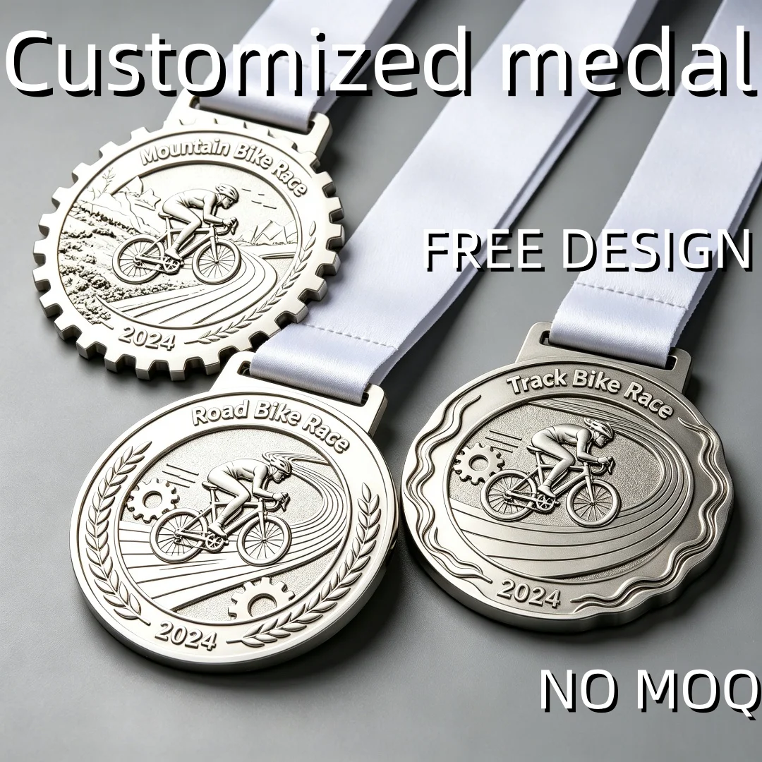 Custom Zinc Alloy Sports Medal | Marathon, Cycling, Volleyball Medal with UV Printed Ribbon, Blank Medal