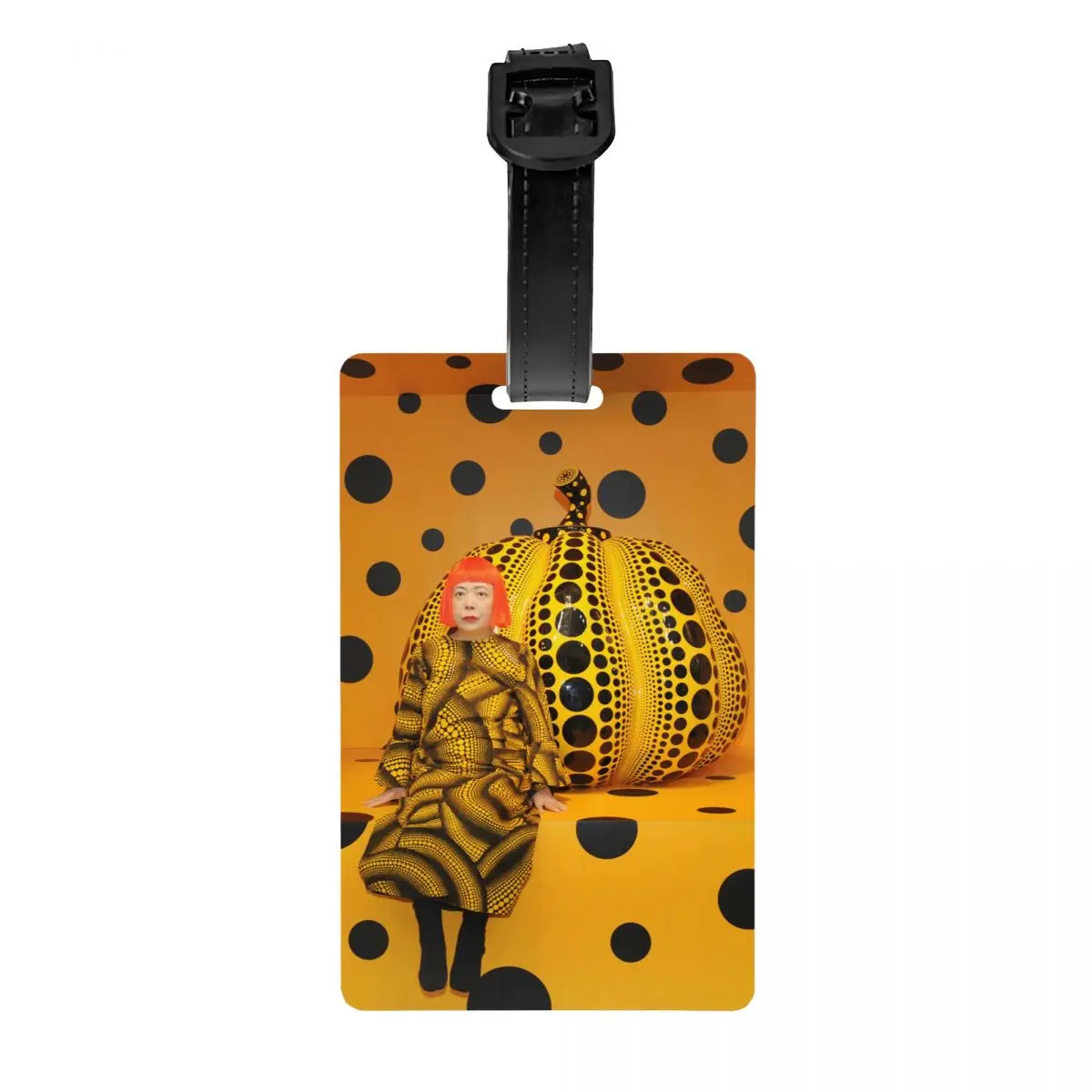 Custom Yayoi Kusama Pumkin Luggage Tag Privacy Protection Abstract Art Baggage Tags Travel Bag Labels Suitcase