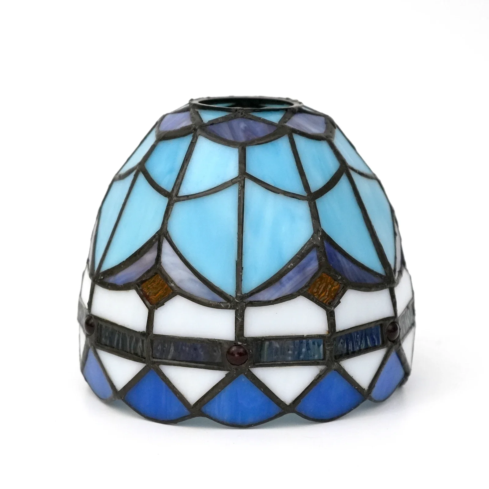 

Mediterranean style glass fan lamp, wall lamp, chandelier replacement lampshade 6 inch stained glass single lampshade