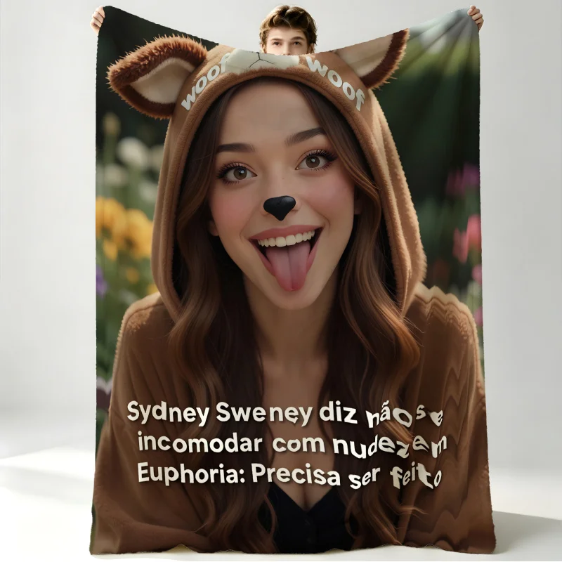 Couverture douillette à imprimé animalier Euphoria Sydney Sweeney, couverture en flanelle, couverture décorative, couverture chaude, couverture cadeau