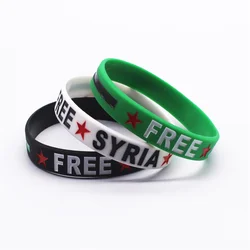 Syrian Flag Printed Sport Bracelets Silicone Black White Green Color Syria Men Women Hand Accessory Bangle Fashion Jewelry