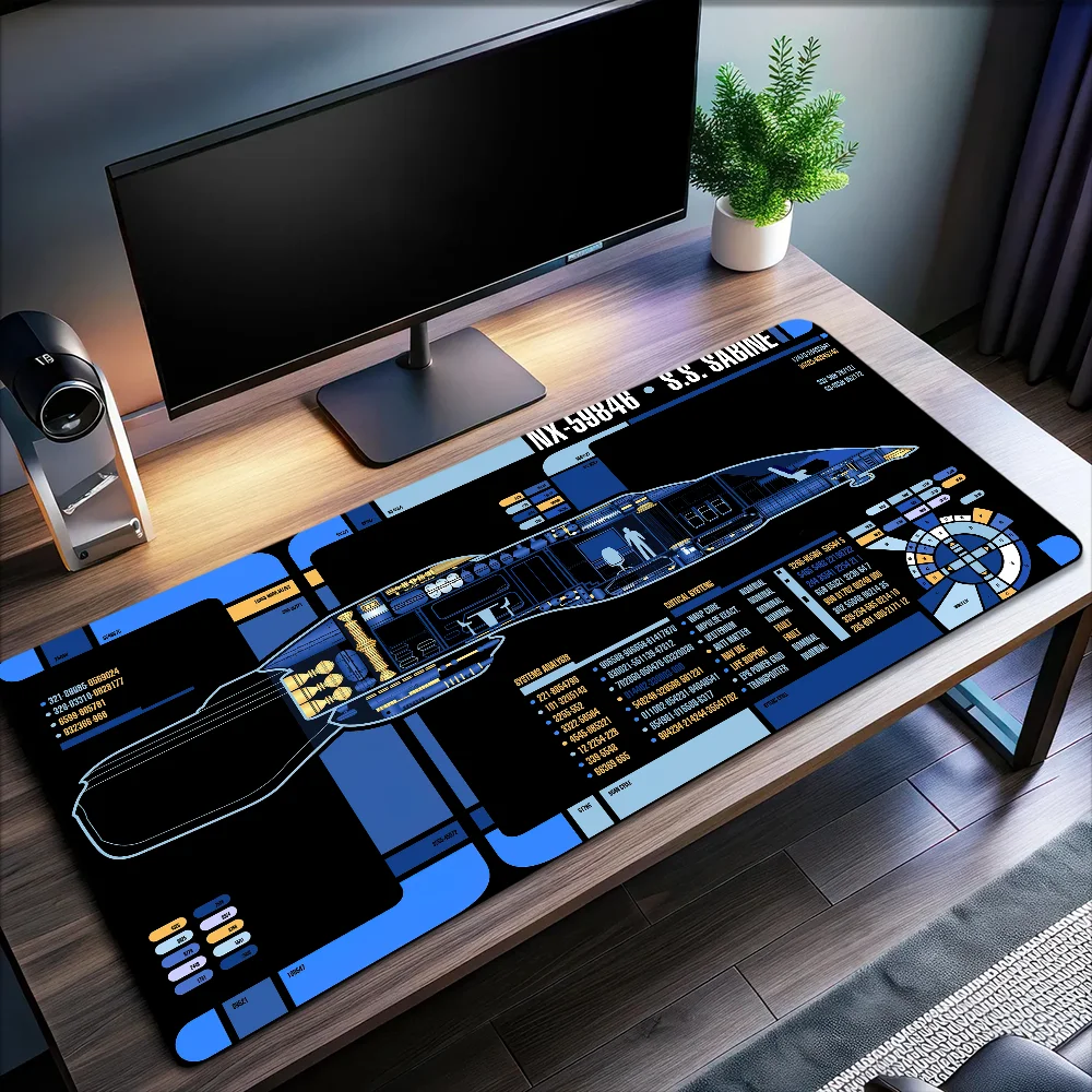 المركبة الفضائية مخطط المقصورة ستار T-Trek ماوس الوسادة عدم الانزلاق سميكة كبيرة الكتابة Lockedge مكتب طالب الألعاب وسادة ماوس الوسادة