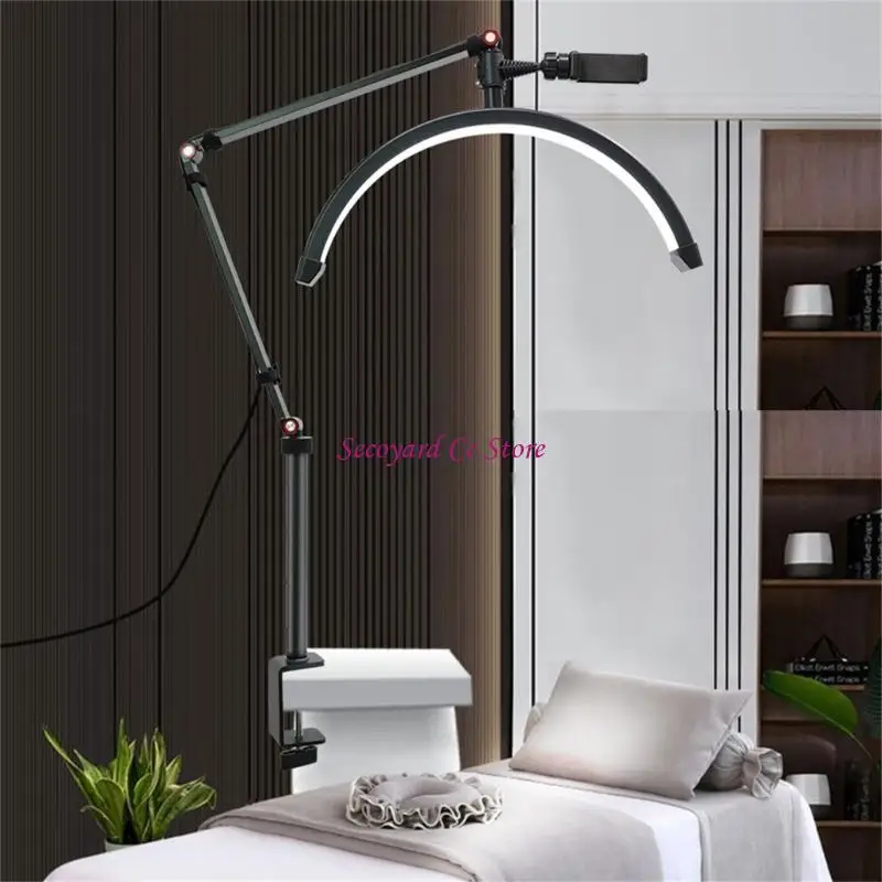 N3UC LED Half Moon Lash Light Floor LED Rings Lamp for Beauty Facials Skincare Studio