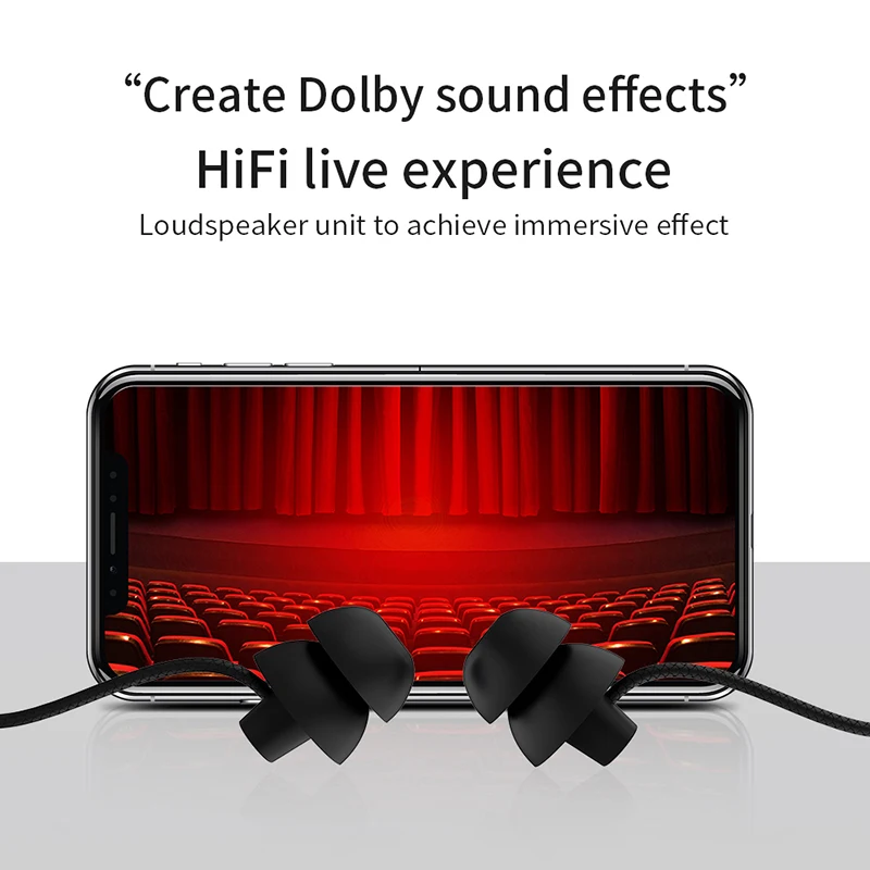 سماعات أذن غير مرئية مع باس ثقيل سيليكون ، ASMR سماعات النوم ، سماعات أذن غير مرئية سلكية ، عالية الجودة ، سماعات سيليكون ، AUX ، Type-C ، 3.5 مللي متر