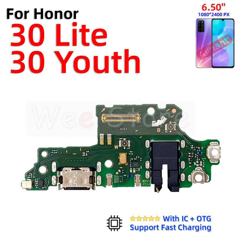 AiinAnt Charger Dock Connector Port Fast Charging Board Flex Cable For Huawei Honor View 30 50 60 Lite Pro SE 30s Phone Parts