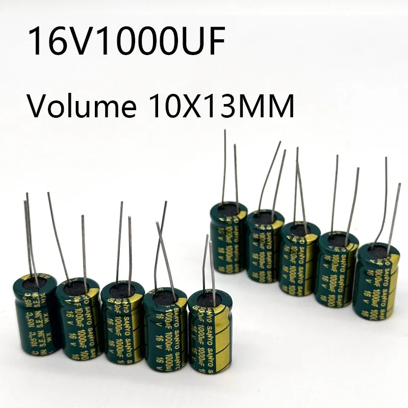10pcs/lot 16v1000UF Volume 10*13MM High Frequency Low Impedance Aluminum Electrolytic Capacitors 1000uf 16