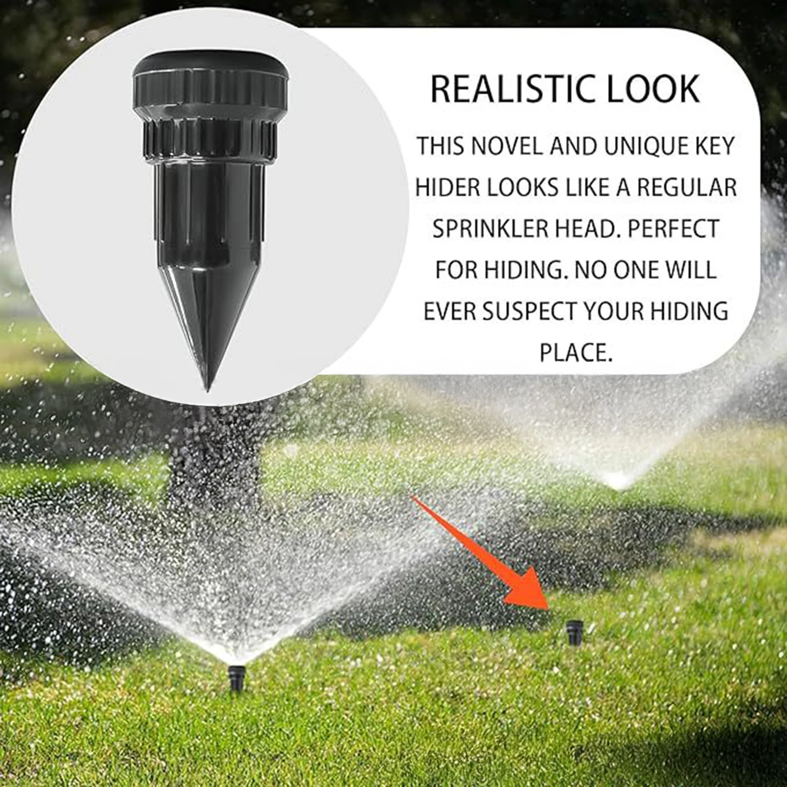 صندوق آمن لإخفاء المفاتيح في الهواء الطلق، حامل مفاتيح مقاوم للماء، رشاش مزيف لتخزين مفاتيح المنزل الاحتياطي