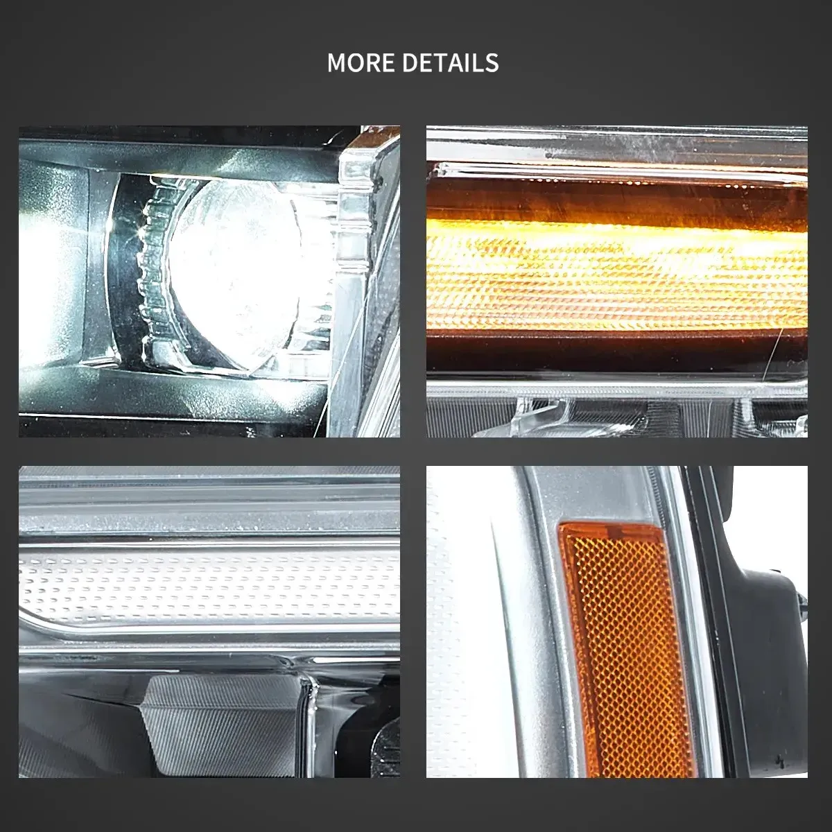VLAND 2021-2023 F150 14th Gen LED Matrix Projector Headlights DRL Sequential Turn Signal Front Lamps Pair Set of 2