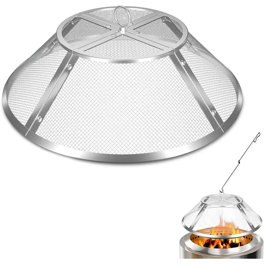 

19.5 Inch Heavy-Duty Stainless Steel Fire Pit Spark Screen with Removal Tools