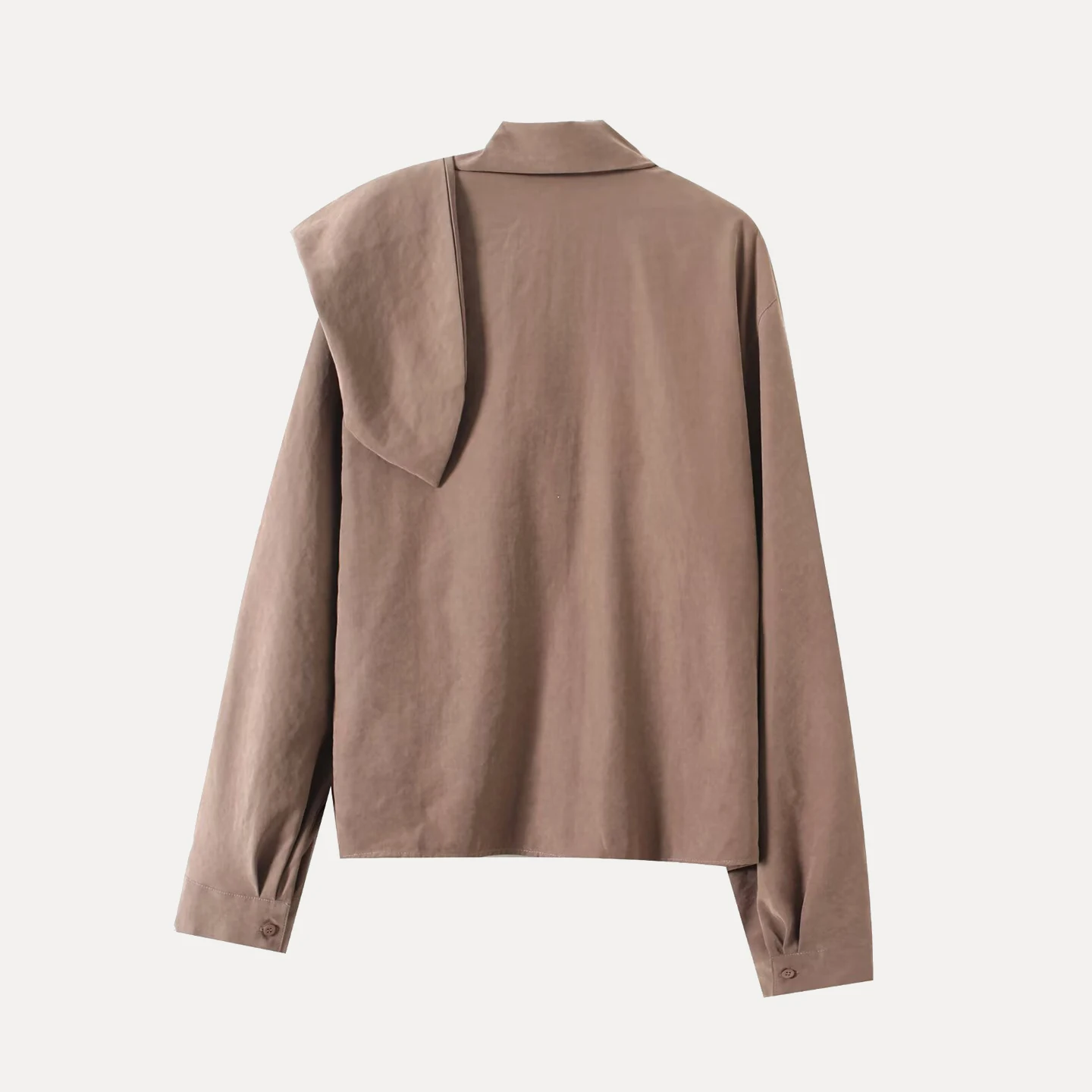 Z 2025 Herbst Neue frauen Lange Sve Schal Kragen Casual Sle irt Bequeme Regelmäßige Dünne Andere Material 00%