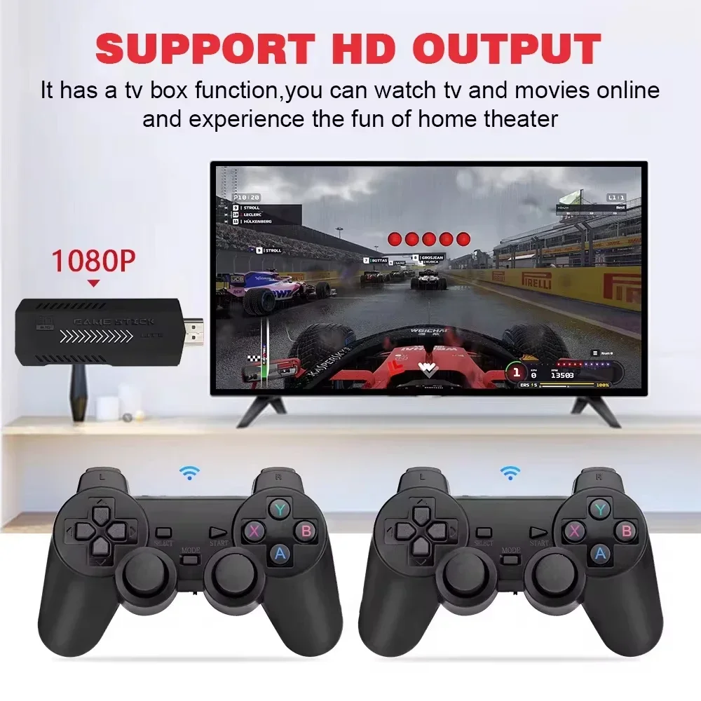 X2 Plus GD10 Pro 4K Game Stick New 3D HD 2.4G Retro Video Game Console Wireless Controller TV 50 Emulator For PS1/N64/DC 64G Gif image 4
