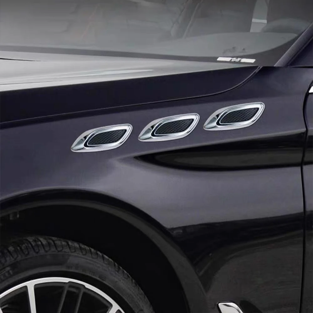 2/6 قطعة سيارة درابزين تقليم مدخل الزخرفية العالمي السيارات هود الديكور غطاء السيارات تدفق الهواء الوفير الجانب تنفيس ملصق مائي اكسسوارات #2
