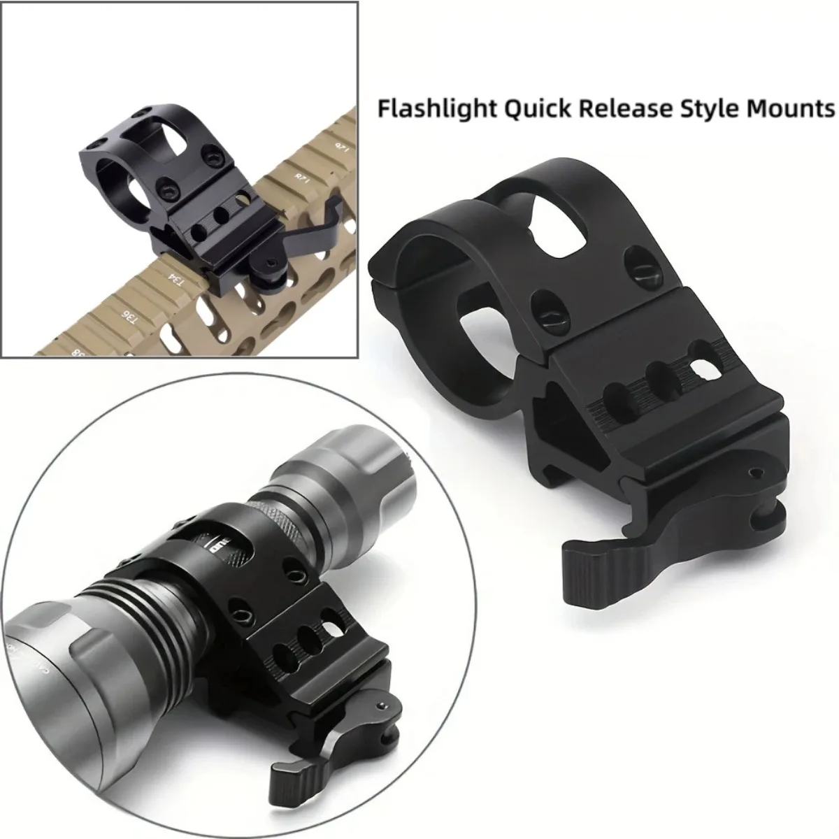 Tactical Scope Mount Quick Release Offset Flashlight Mount Holder For 20mm Picatinny Rail Mount 45 Degree Sight Mount