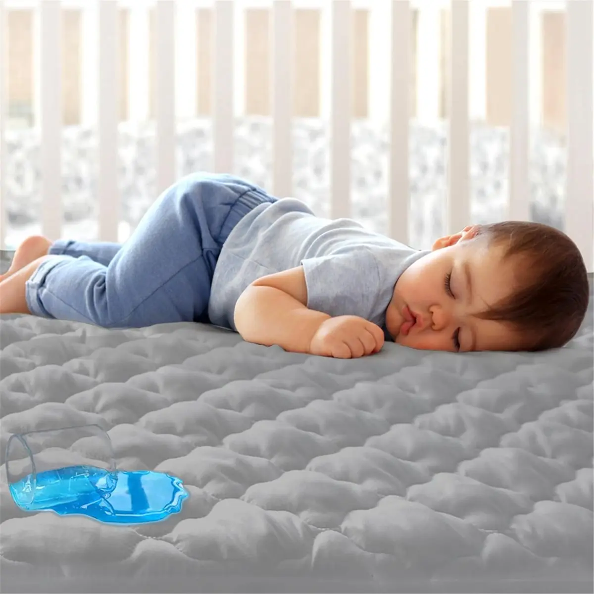 (A02R] 1 Pack and Play Mattress Pad - Waterproof, Quilted, Ultra Soft, 39" X 27" Fitted - view 5