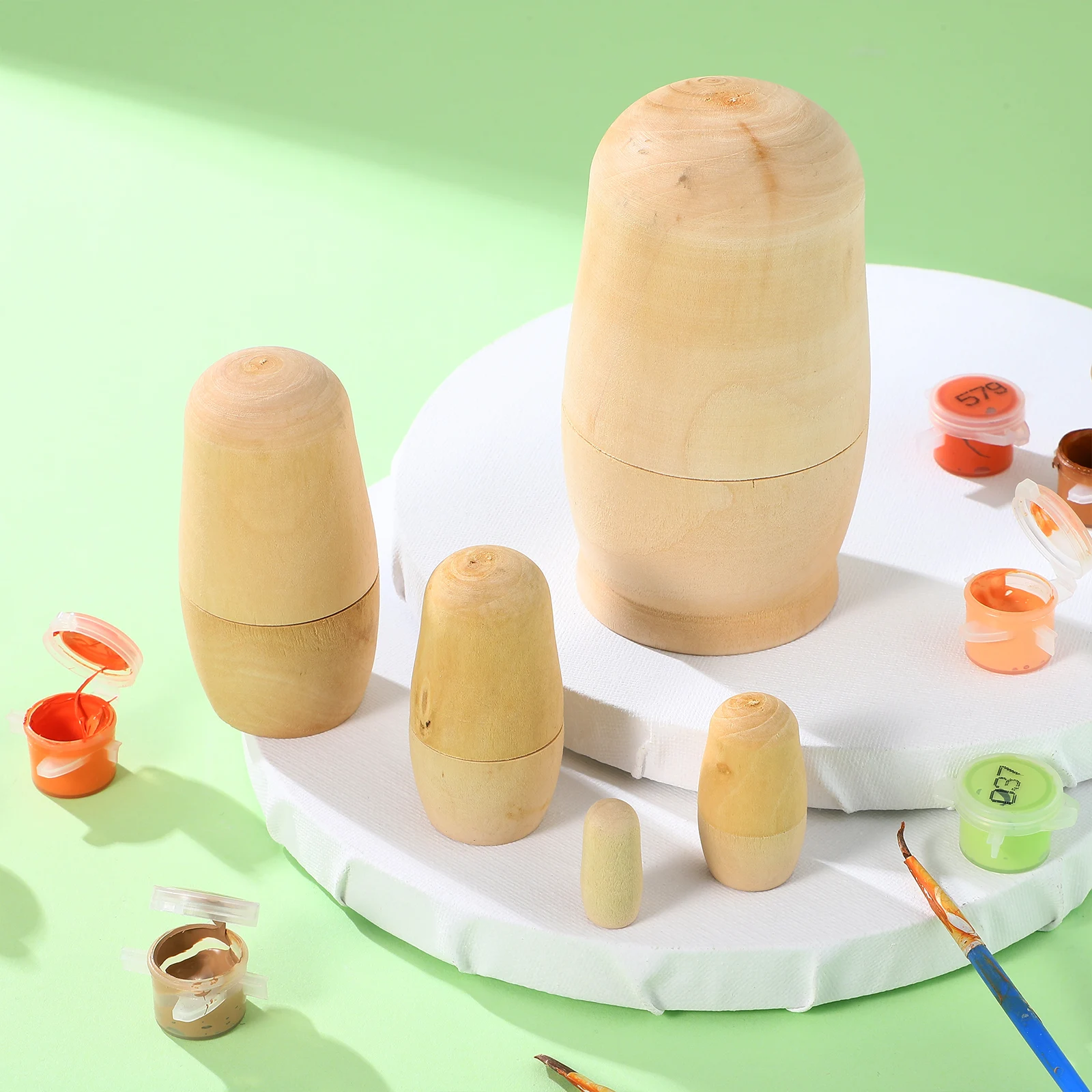 10-teiliges unlackiertes russisches Bastelset aus Holz für Kinder, DIY-Malerei, Spielzeug, Weihnachtsdekoration, Holzformen