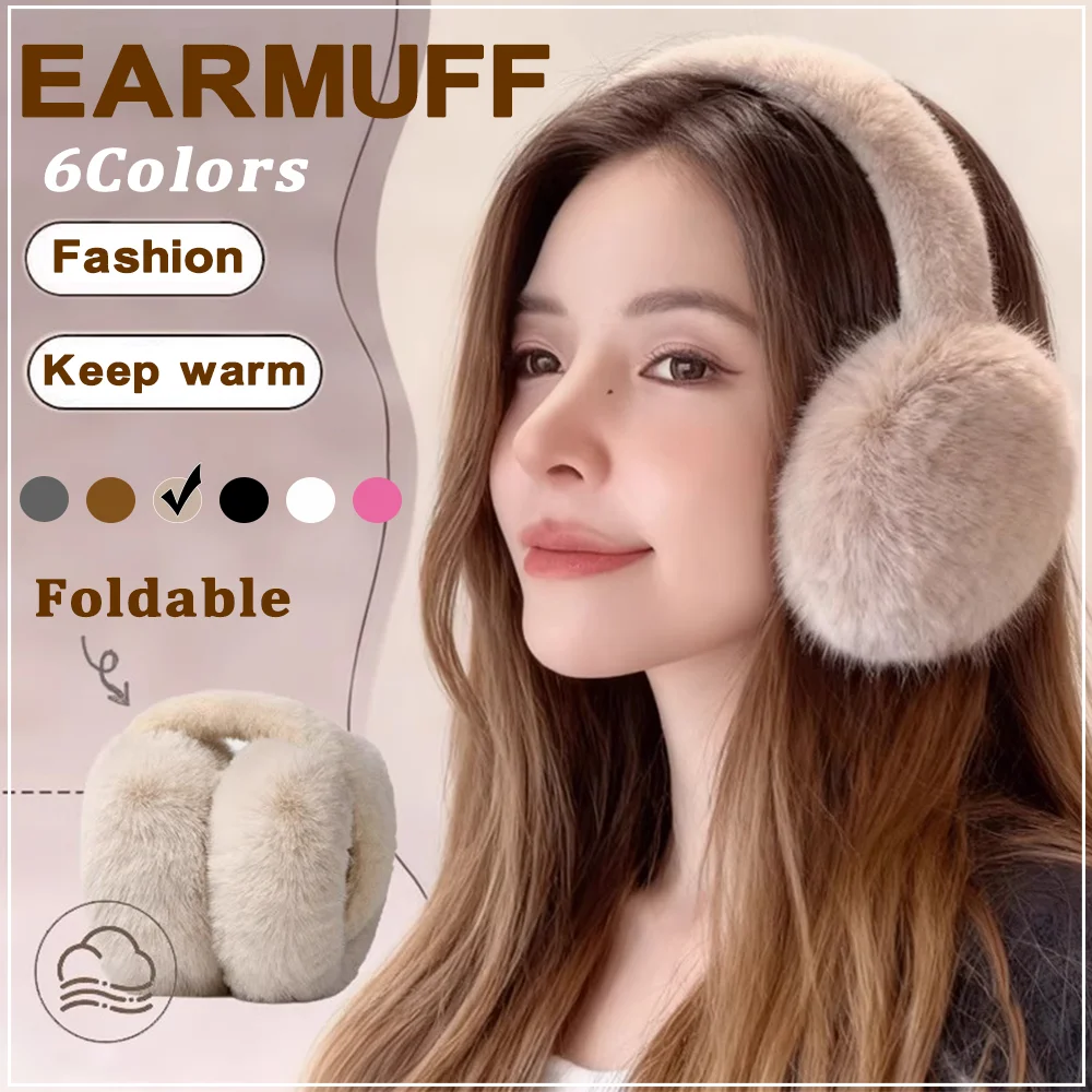 

Winter Warm Ear Muffs Reusable Soft Plush Cold Proof Earmuffs Unisex Outdoor Ski Thickened Windproof Ear Warmers Daily Fashion