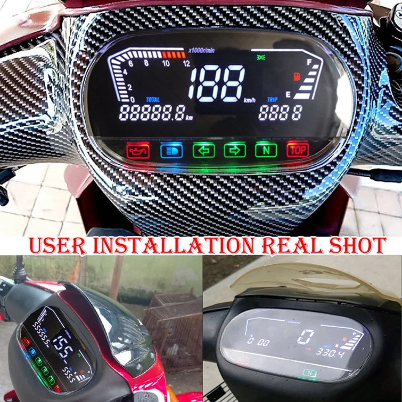 Motorcycle LED Digital Speedometer LED Odometer Tachometer For Yamaha Y1255ZR Y125Z