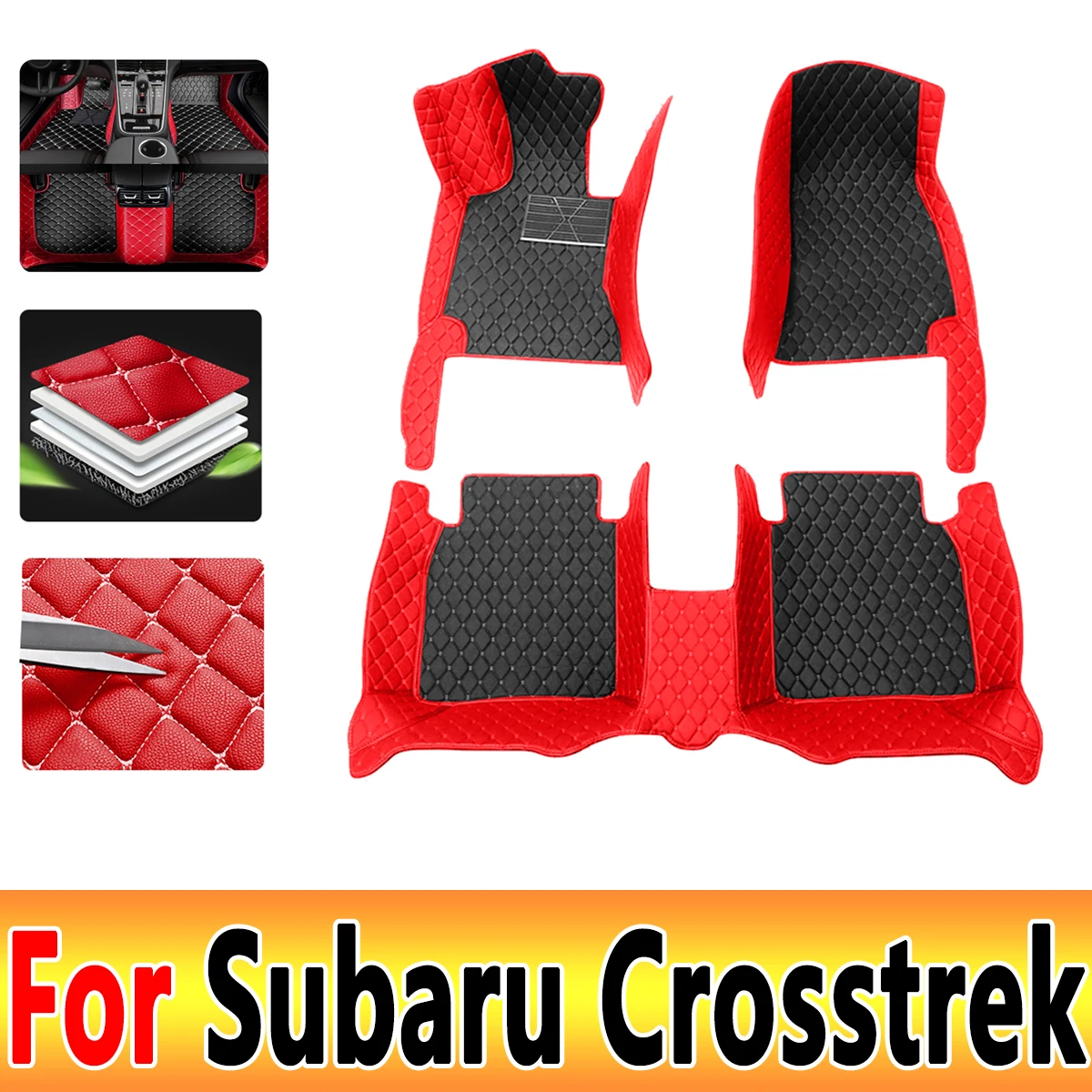 

Car Mats For Subaru XV Crosstrek GP 2013~2017 Leather Floor Mat Carpets Rugs Protective Pad Interior Parts Car Accessories 2014