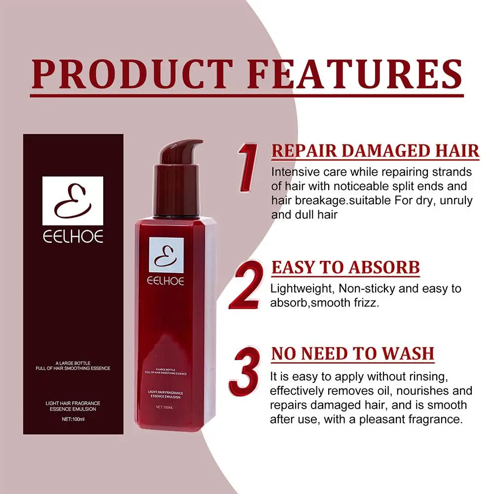 EELHOE-acondicionador sin aclarado para mujer, producto mágico para el cuidado del cabello, reparación de cabello rizado dañado, 100ml