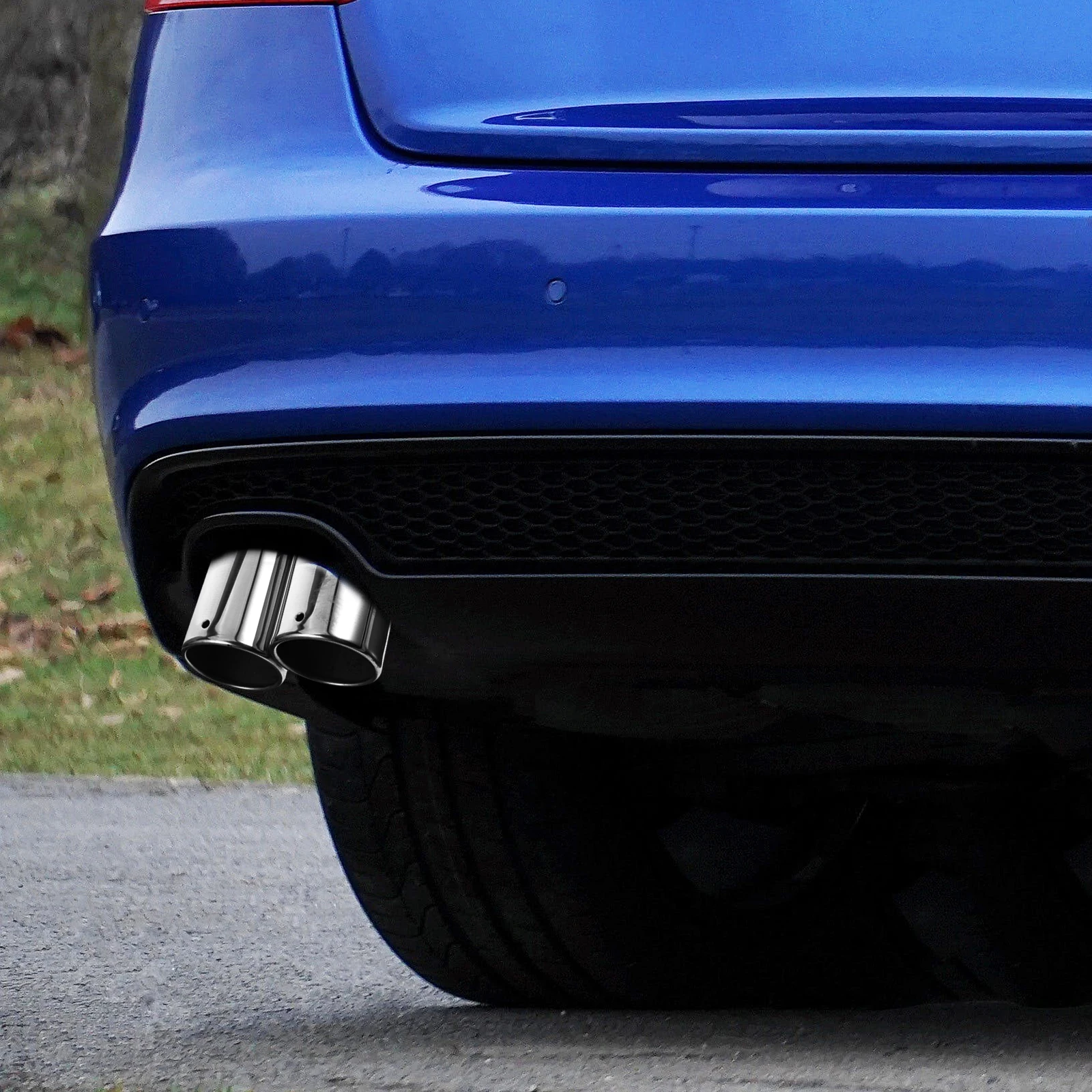 

Stainless Steel Exhaust Tip Dual Outlets Tail Tube Sporty Style Durable Compatible For K3 Easy Installation Car Exterior